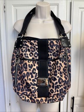 Tyler Rodan Black and Tan Leopard Shoulder Bag